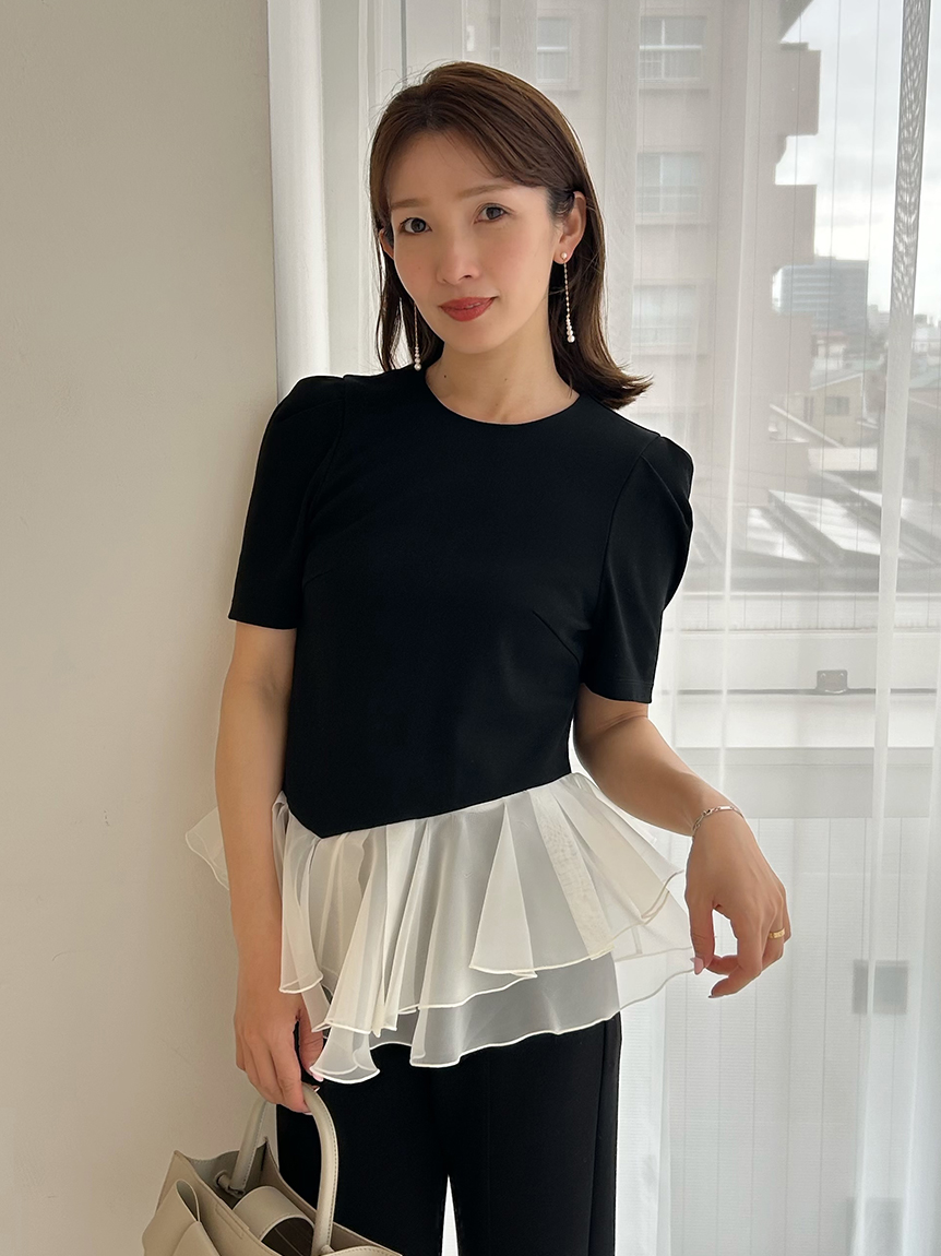 WEB限定カラー】シアーペプラムカットトップス／ウォッシャブル