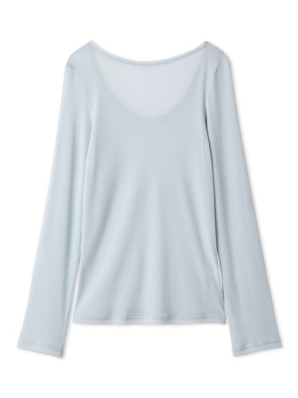 ウォッシャブル】フロッキーチュールベーシックトップス(Tシャツ