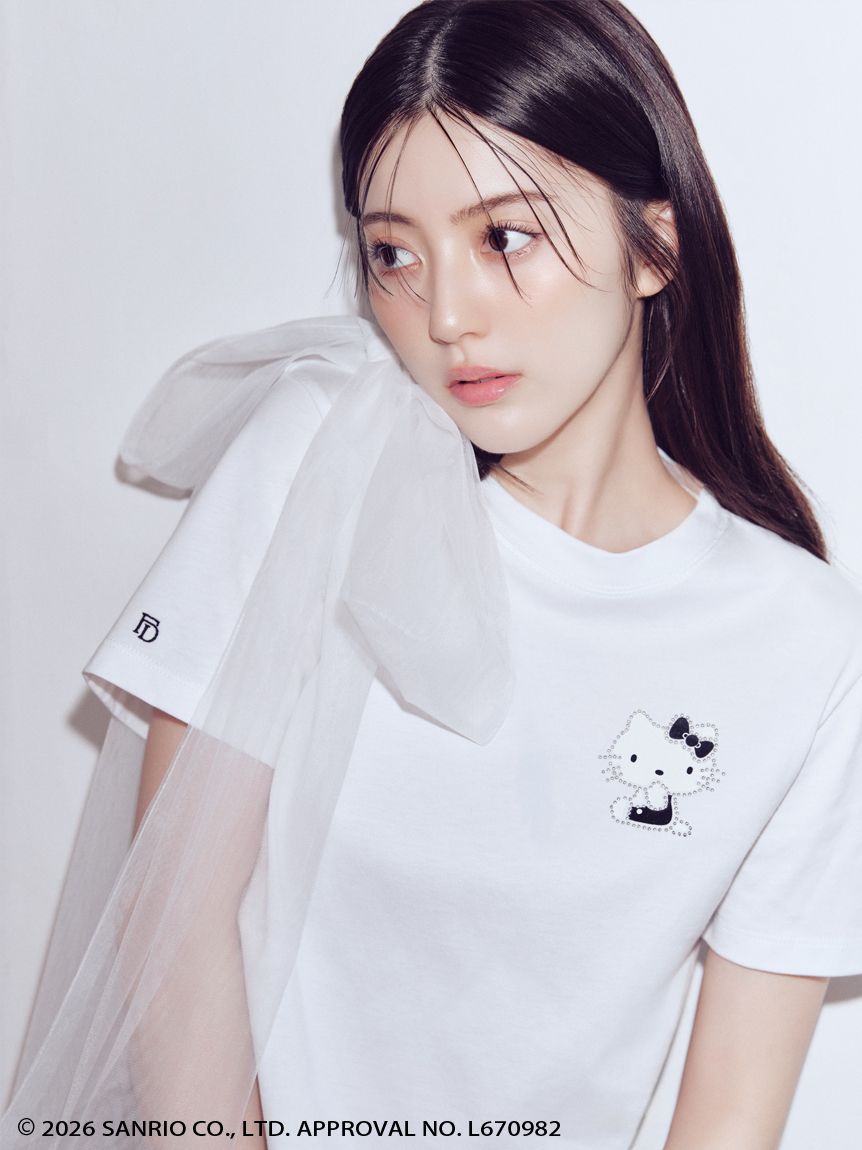 【ハローキティ】2wayチュールリボンTシャツ