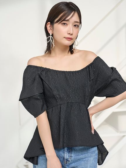 2025高い素材  2wayペプラムパフチュニック(チュニック)｜トップス｜FRAY I.D トップス