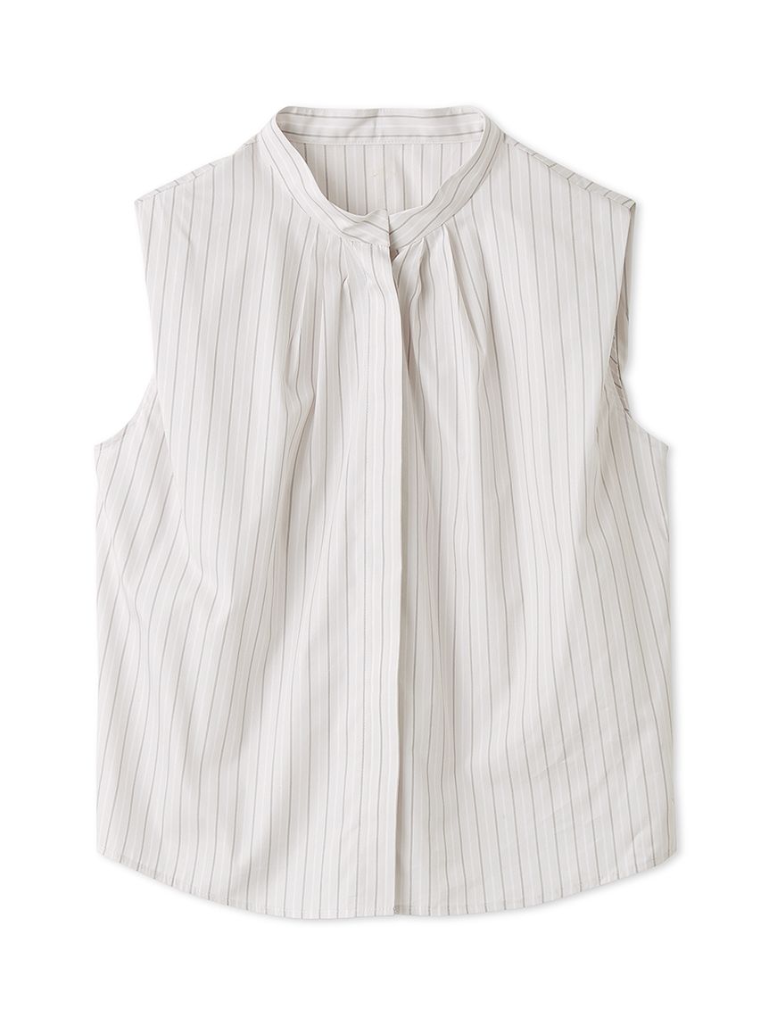 フロントタックノースリーブシャツブラウス(シャツ)|トップス フロントタックノースリーブシャツブラウス(シャツ)|トップス