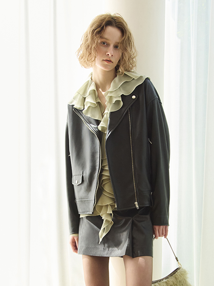 シフォンラッフルカフスデザインブラウス(ブラウス)｜トップス