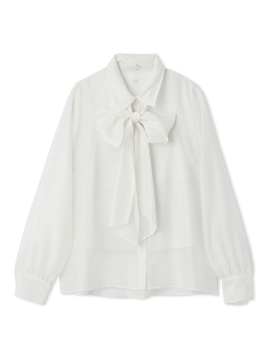 ボウタイ付きシアーシャツ／ウォッシャブル(シャツ)｜トップス｜FRAY