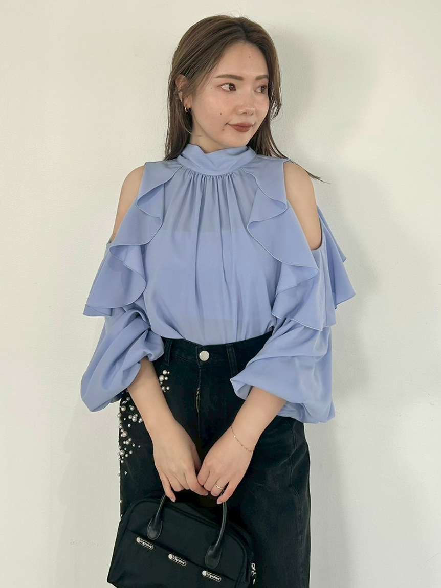 限定カラー】2wayショルダーフリルボウタイブラウス(ブラウス