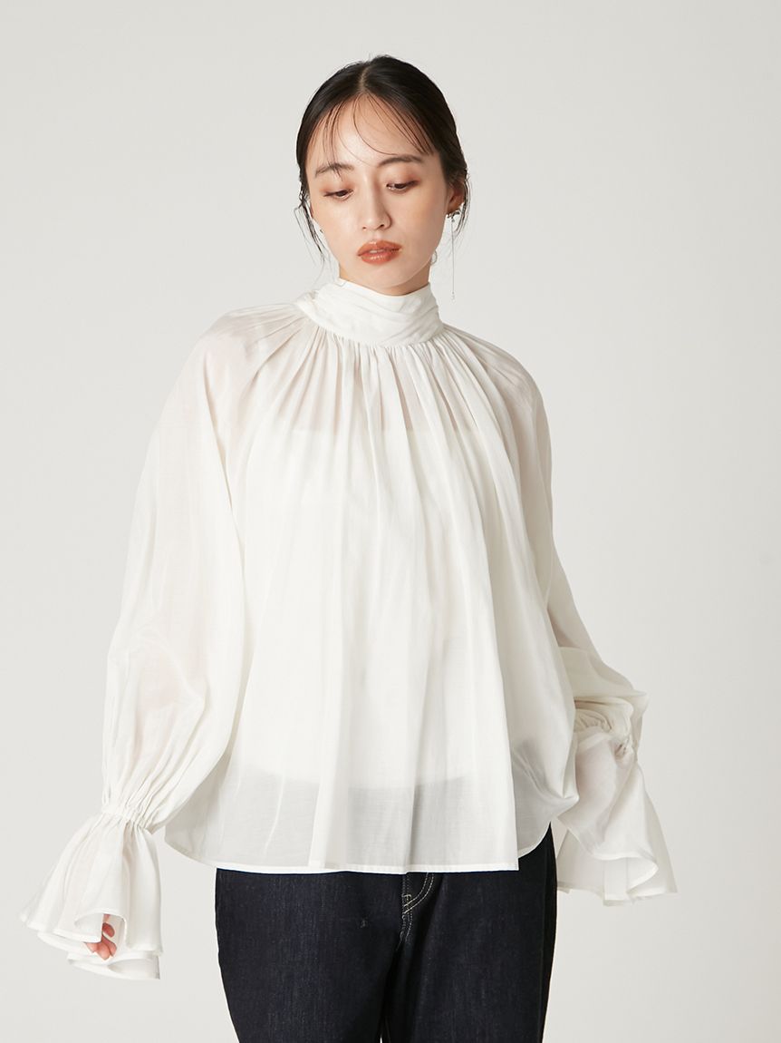 2wayシアーボウタイブラウス／ウォッシャブル(ブラウス)｜トップス