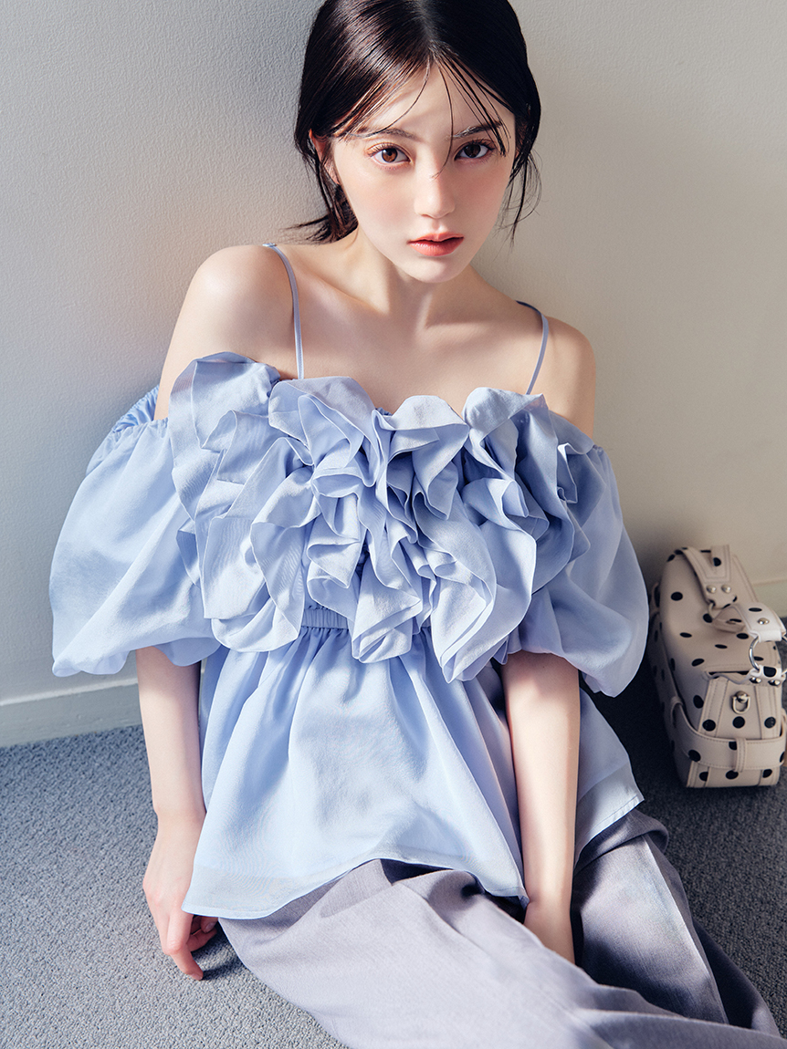 フラワーライクフリルペプラムブラウス(ブラウス)｜トップス｜FRAY I.D