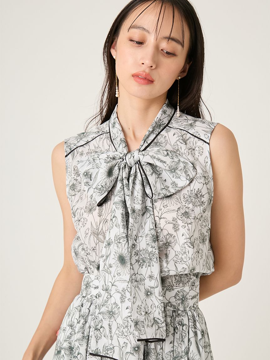 FRAY I.D MADE WITH LIBERTY FABRIC】ボウタイブラウス