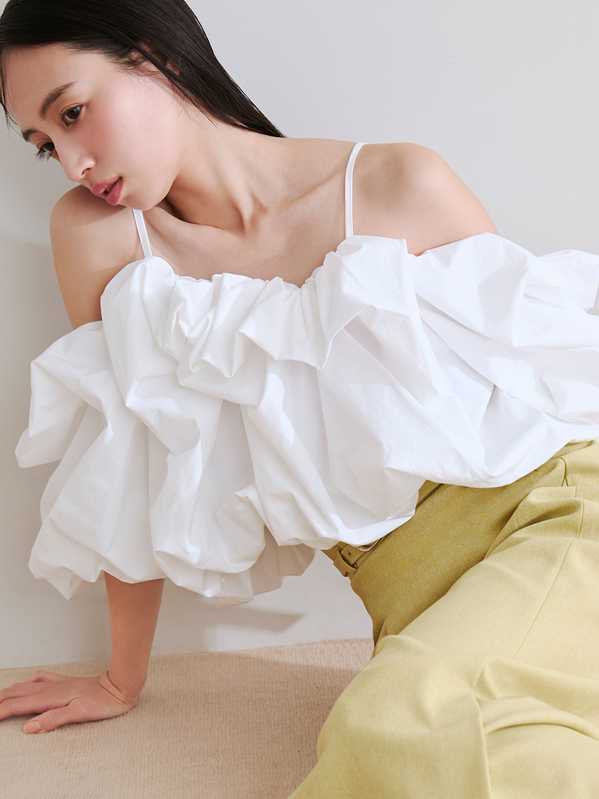 新品タグ付 フレイアイディー リボンディテールトップス 1(M)ホワイト Amazon | リボンディテールトップス FWFB252014CHECK0 | シャツ