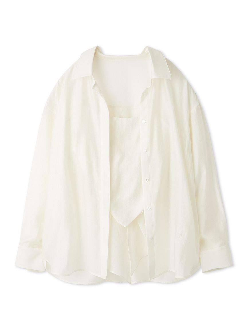 maisonspecial マルチウェイレイヤードシャツ ホワイト MAISON SPECIAL（メゾンスペシャル） tシャツ Multiway Layered Tops