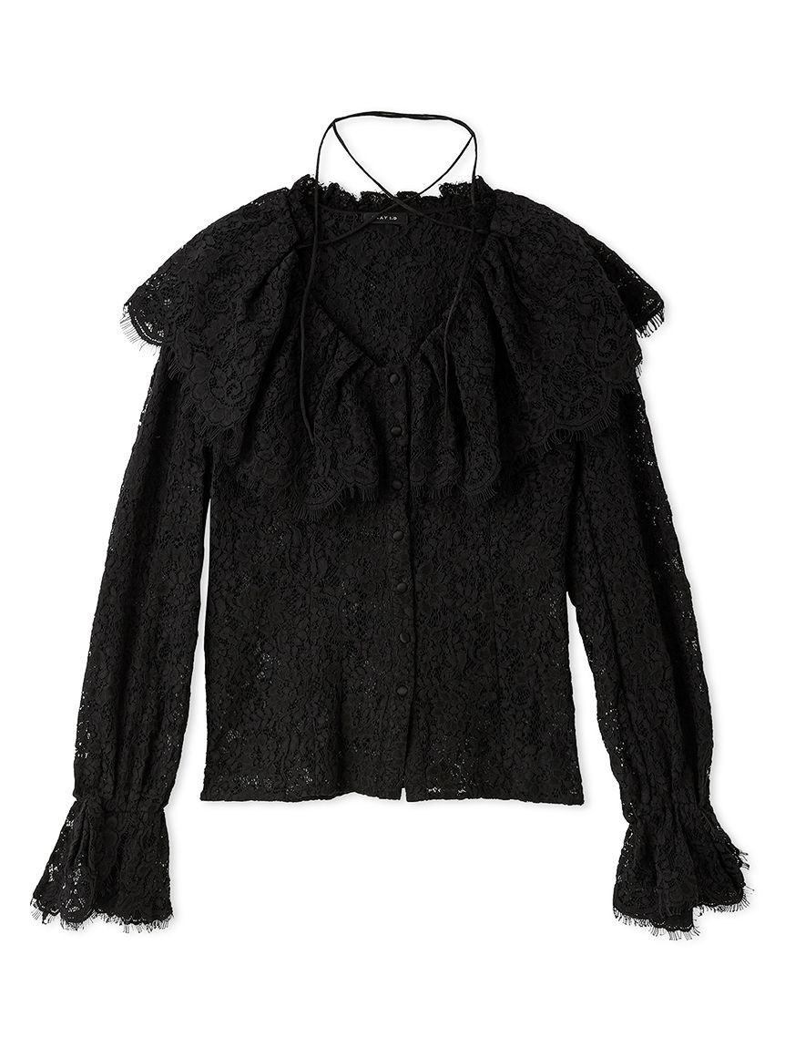 ラッフルカラーレースブラウス(ブラウス)｜TOPS｜FRAY I.D（フレイ