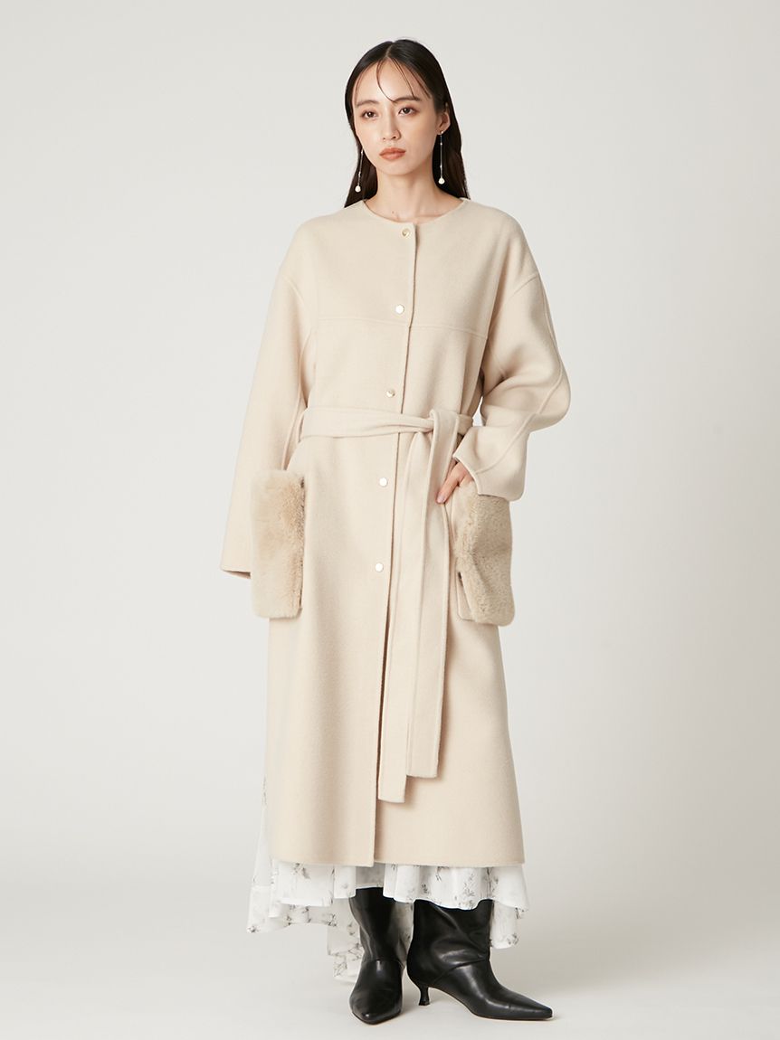 ファーポケットリバーコート(ロングコート)｜アウター｜FRAY I.D