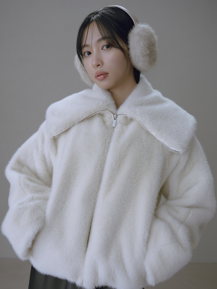 【タグ付新品】FRAYI.D.ドロストサテンブルゾン　アイボリー　完売　ギャザー FRAY I.D｜ステンカラードロストギャザーブルゾン | Rakuten