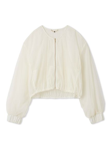 FRAY I.D ホワイト ノーカラージャケット FRAY I.D (セール40%OFF) / フレイアイディー バックサテンノー