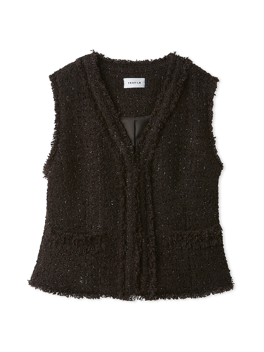 ラメツイードノーカラージレ(ベスト・ジレ)｜アウター｜FRAY I.D