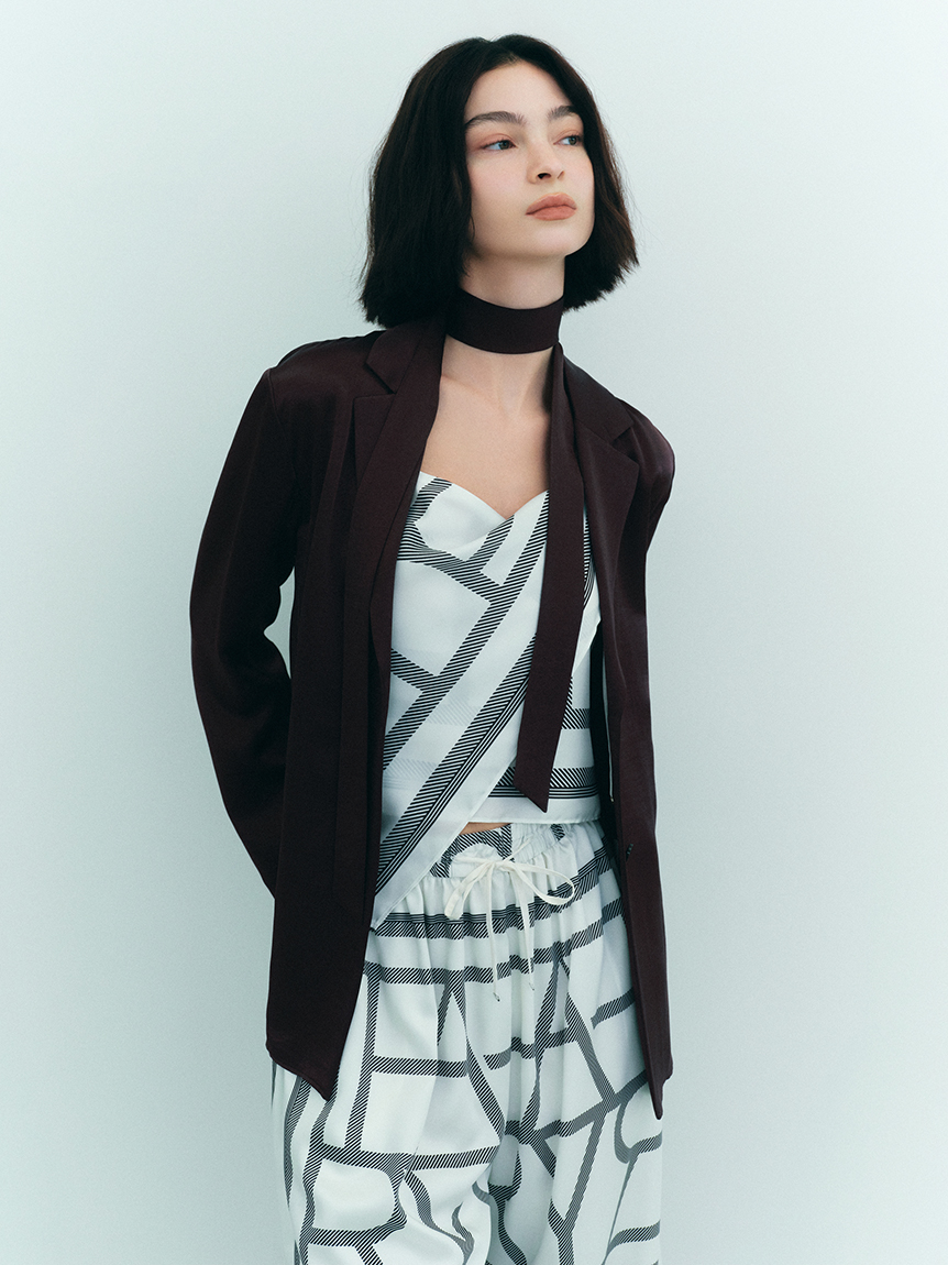 スカーフプリントキャミソール／ウォッシャブル(キャミソール