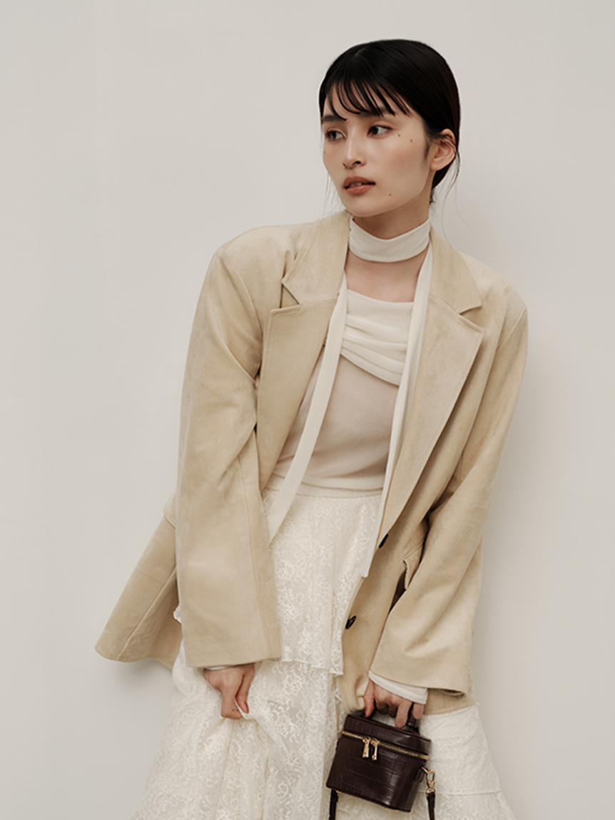 バリエレザーライクテーラードジャケット(ジャケット)｜アウター