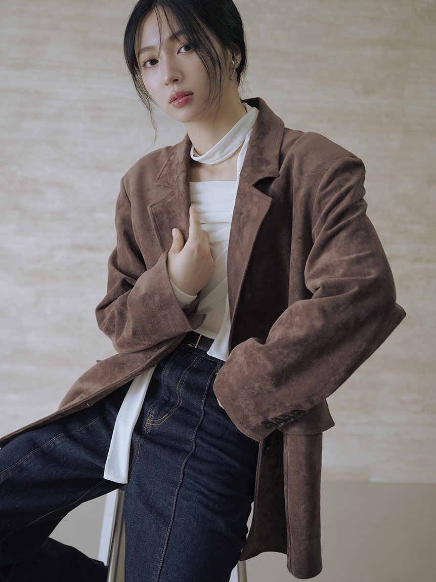 バリエレザーライクテーラードジャケット(ジャケット)｜アウター