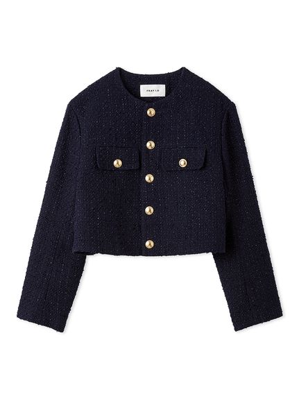 frayid スプリングツイードジャケット　ブラック　0サイズ frayid スプリングツイードジャケット ブラック 0サイズ FRAY I.D