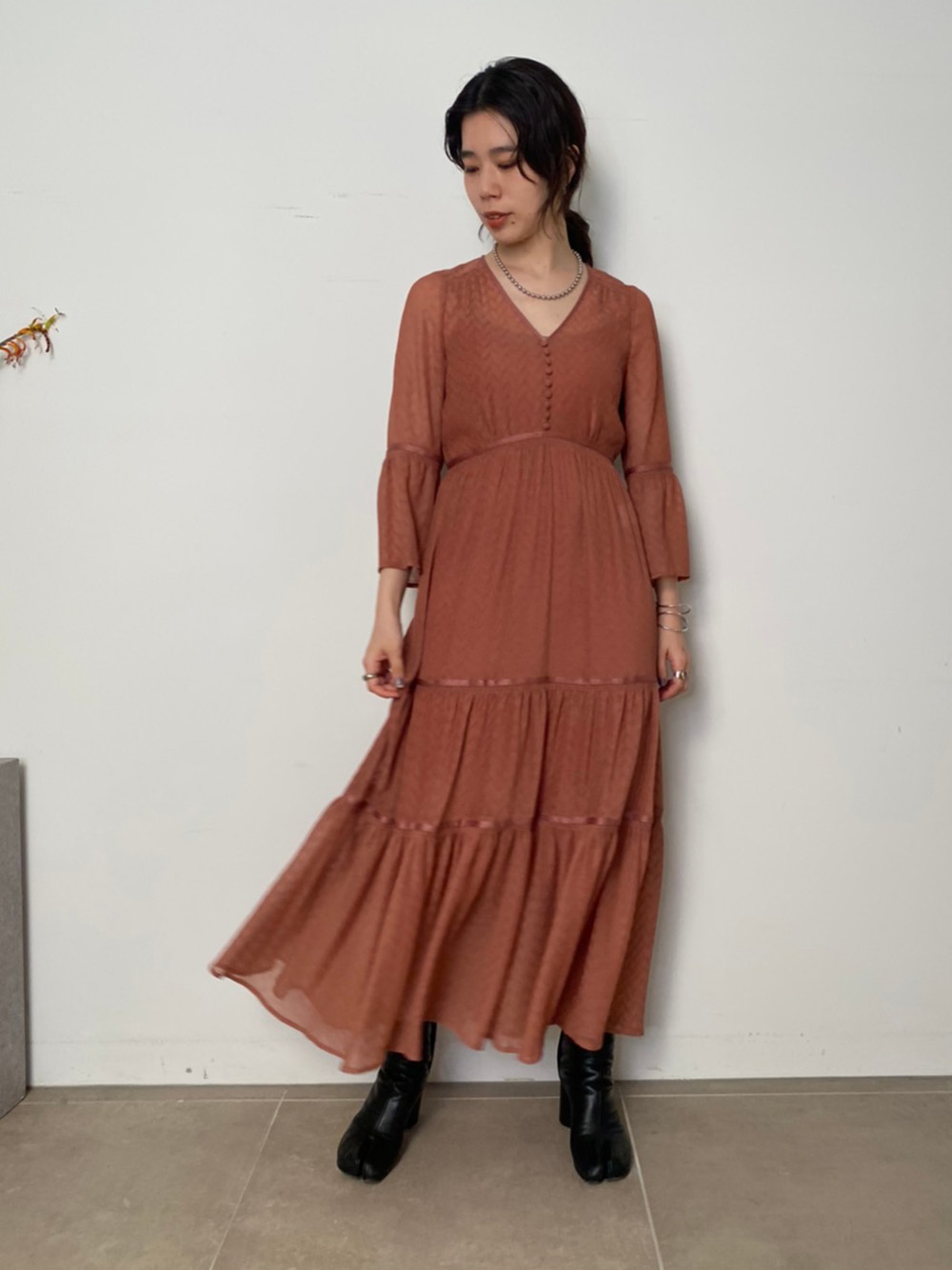 ヘリンボーンプリーツワンピース マキシ ロングワンピース ワンピース Fray I D フレイ アイディー の通販サイト 公式