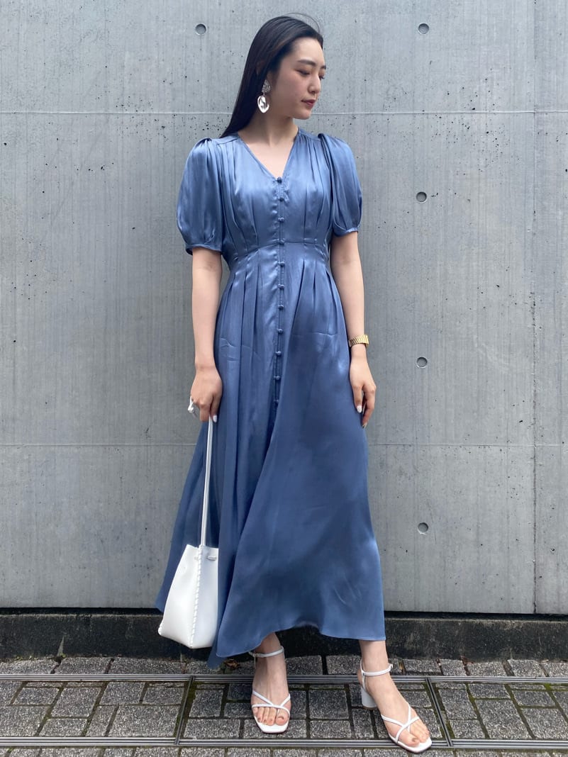 楊柳キュプラサテンタックワンピース マキシ ロングワンピース ワンピース Fray I D フレイ アイディー の通販サイト 公式