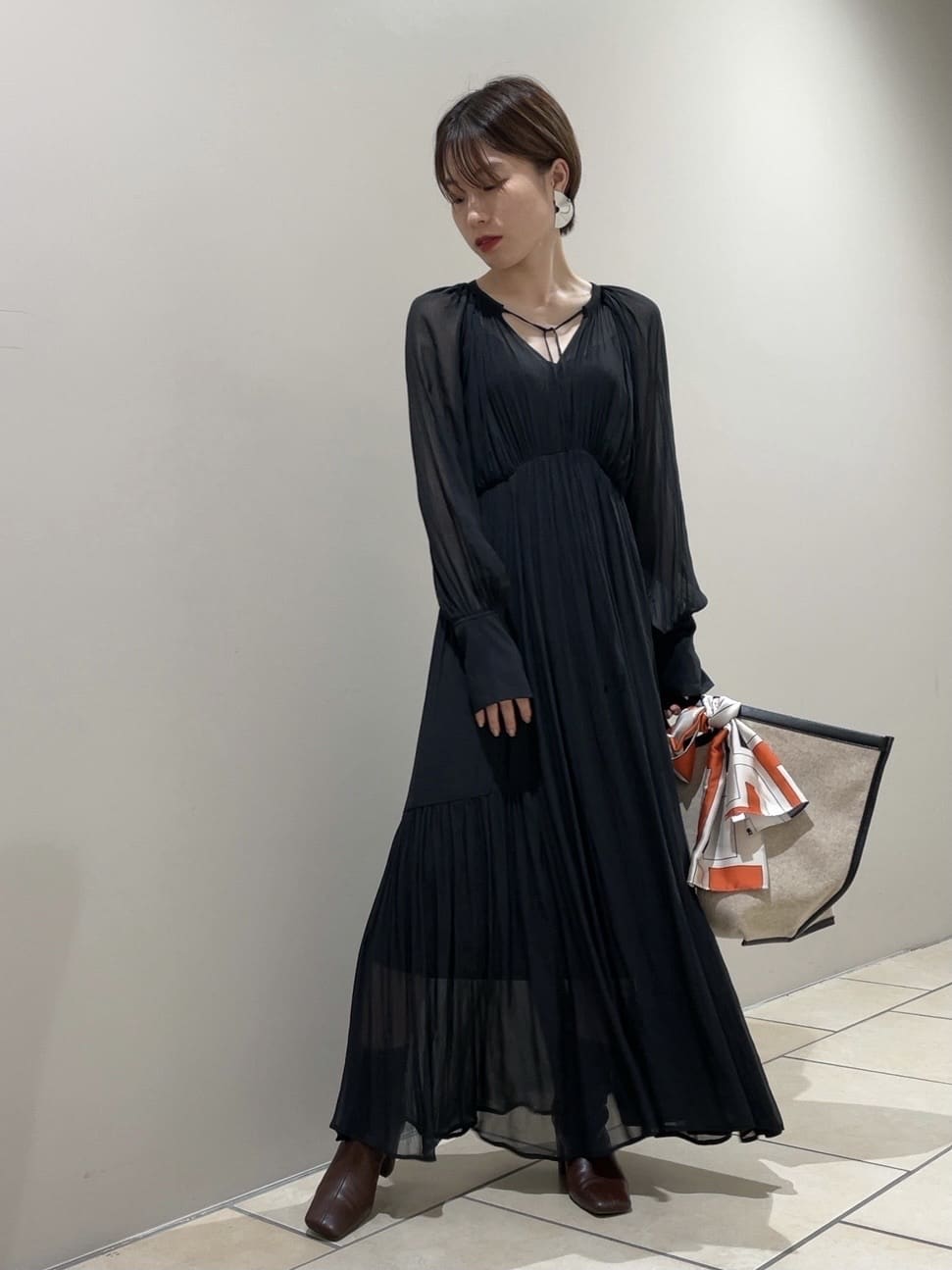 楊柳シフォンギャザーワンピース マキシ ロングワンピース ワンピース Fray I D フレイ アイディー の通販サイト 公式