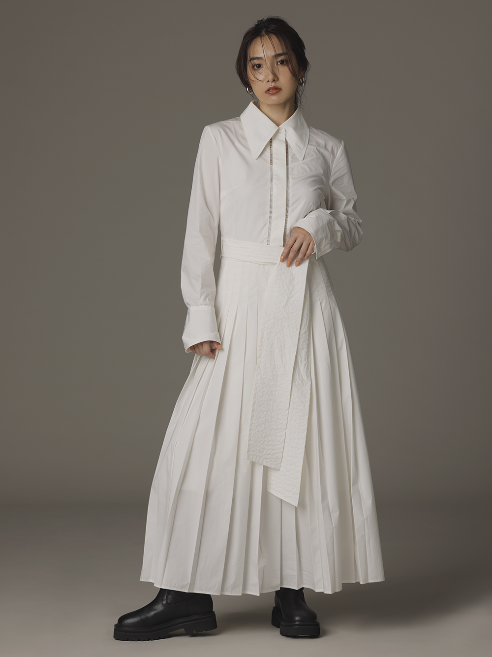 プリーツシャツワンピース マキシ ロングワンピース ワンピース Fray I D フレイ アイディー の通販サイト 公式 プリーツシャツワンピース マキシ ロングワンピース ワンピース Fray I D フレイ アイディー の通販サイト 公式