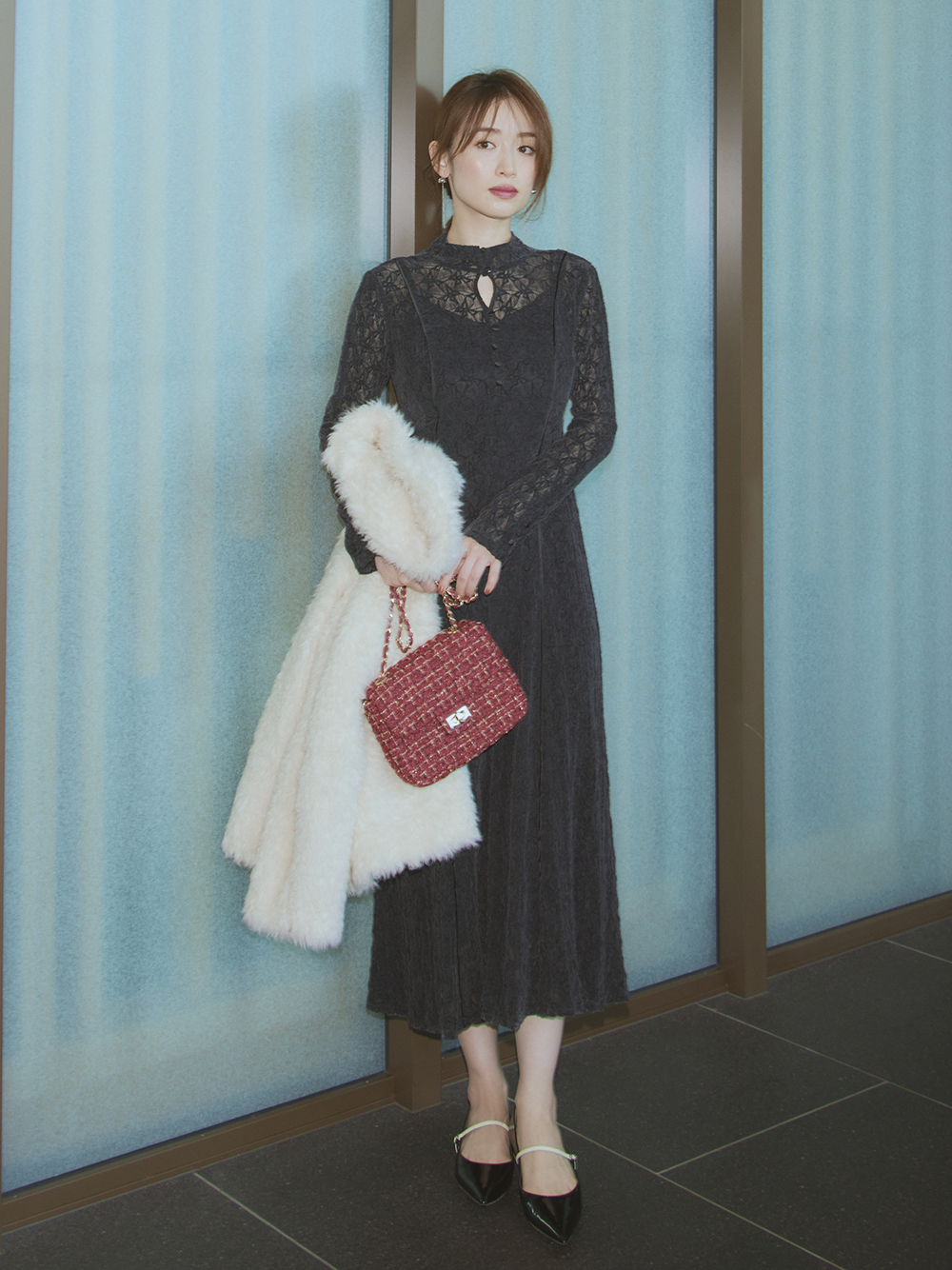 ワンピース【EBONY】2019AW “Wool Lace Dress（ワンピース）