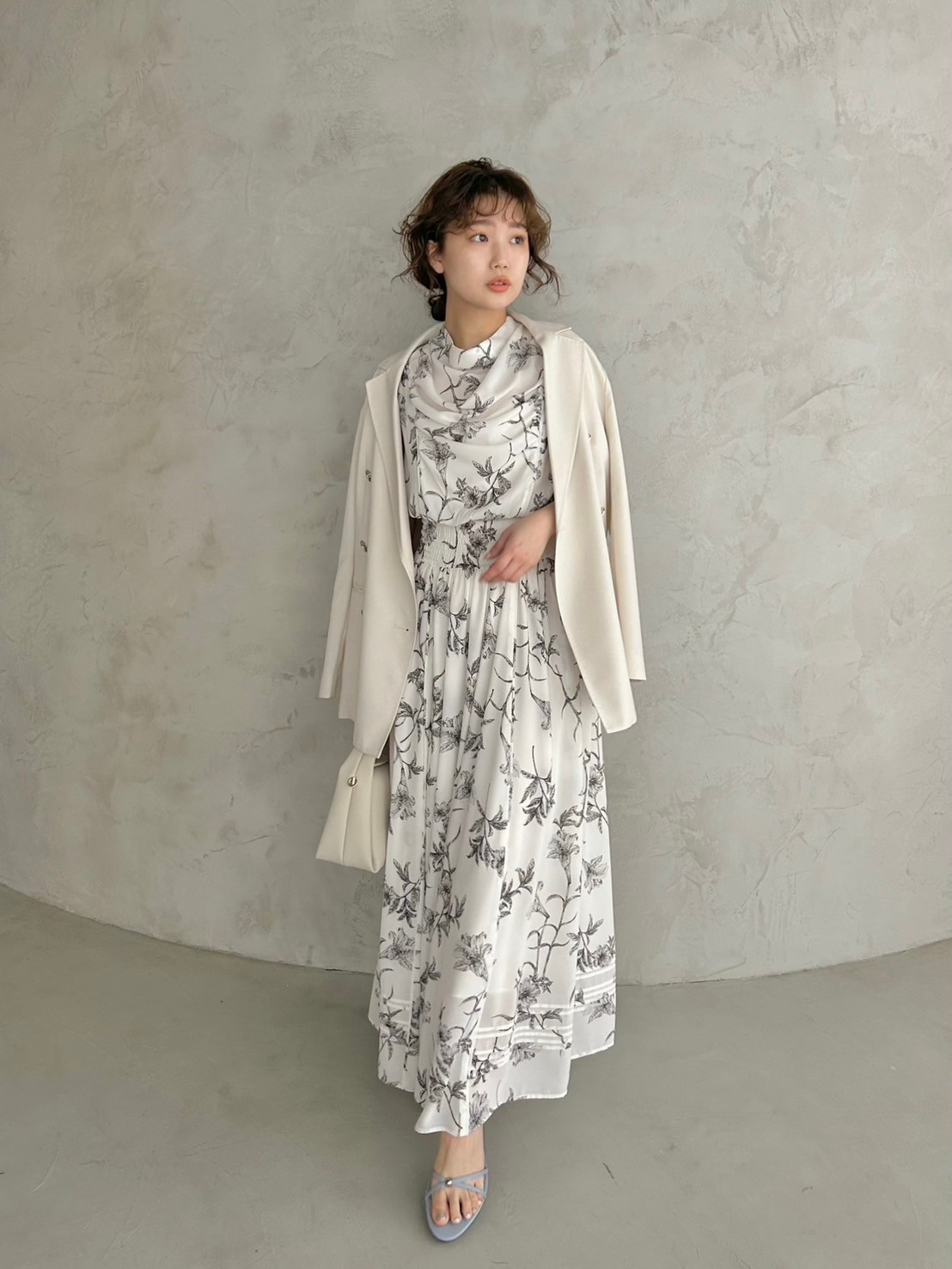 クリーンフラワーシャーリングワンピース【WEB限定00サイズあり  