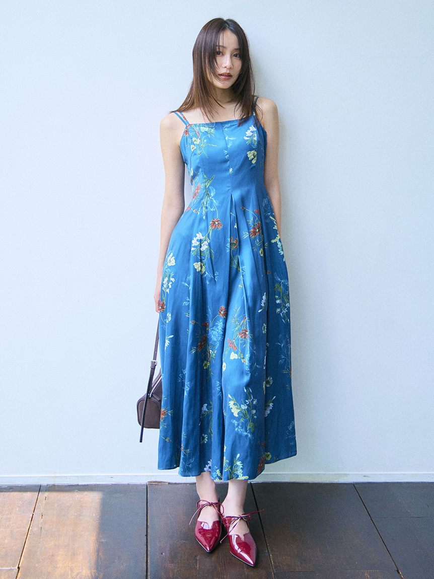Milly 水色 フリル キャミソール ワンピース サイズ0 リゾート　ワンピ Milly 水色 フリル キャミソール ワンピース サイズ0 リゾート