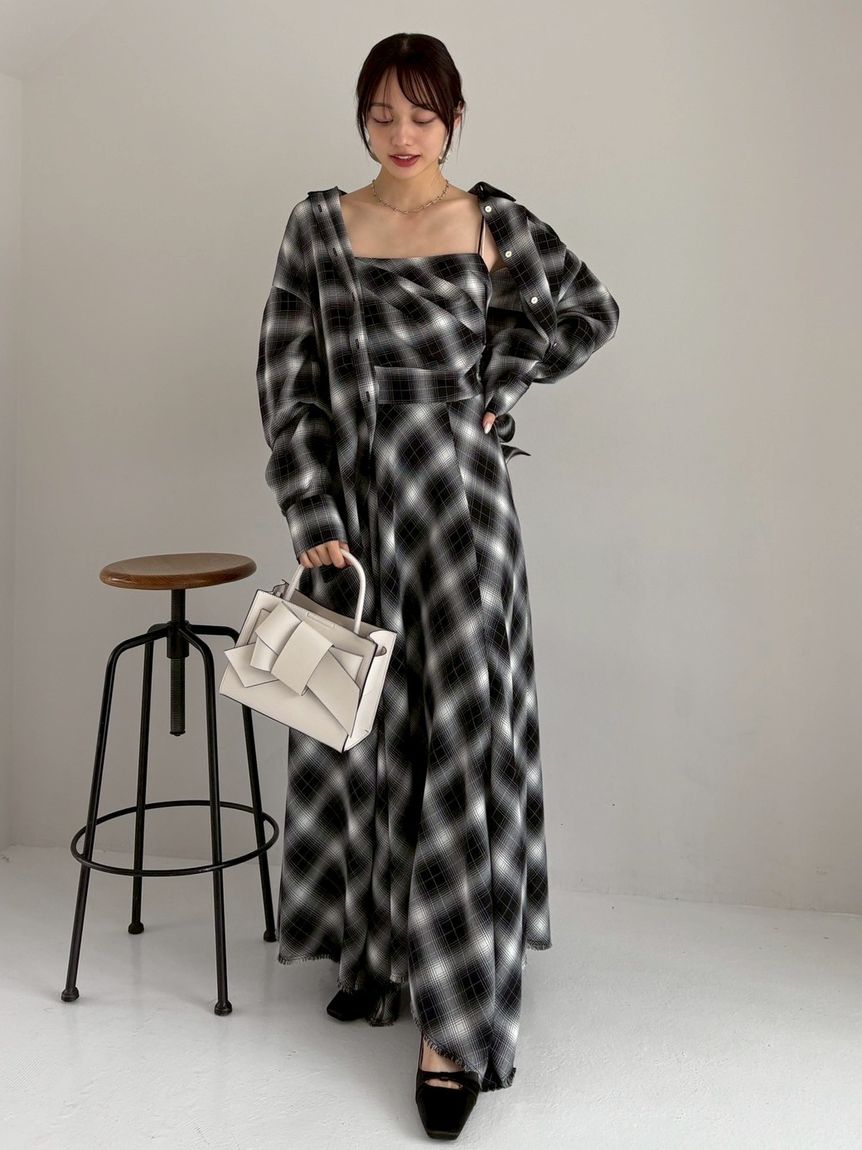 Gingham Check Knit Dress & Cardigan - MISTREASS