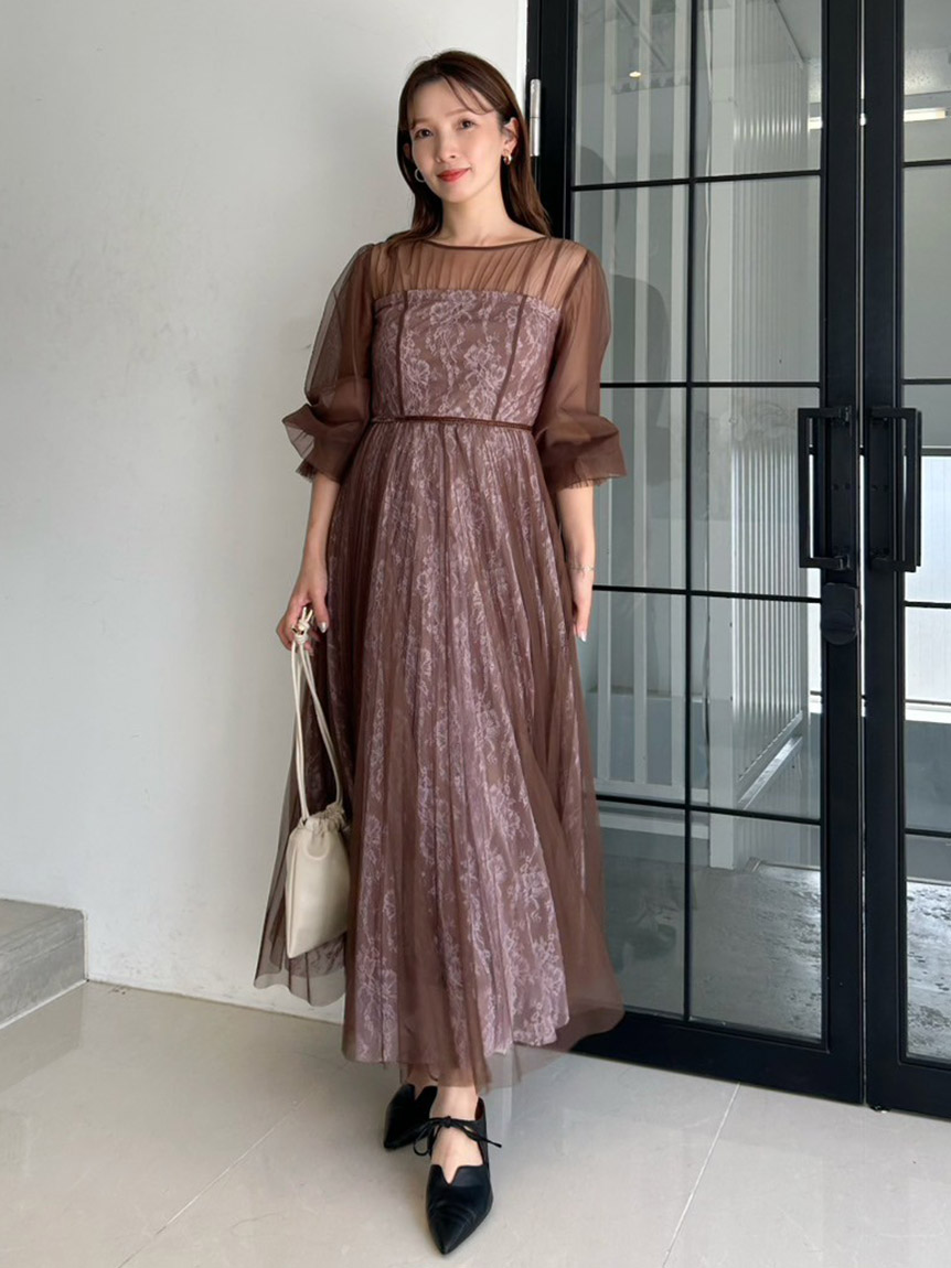 ラメフラワーチュールレイヤードレス(ドレス)｜ワンピース｜FRAY I.D