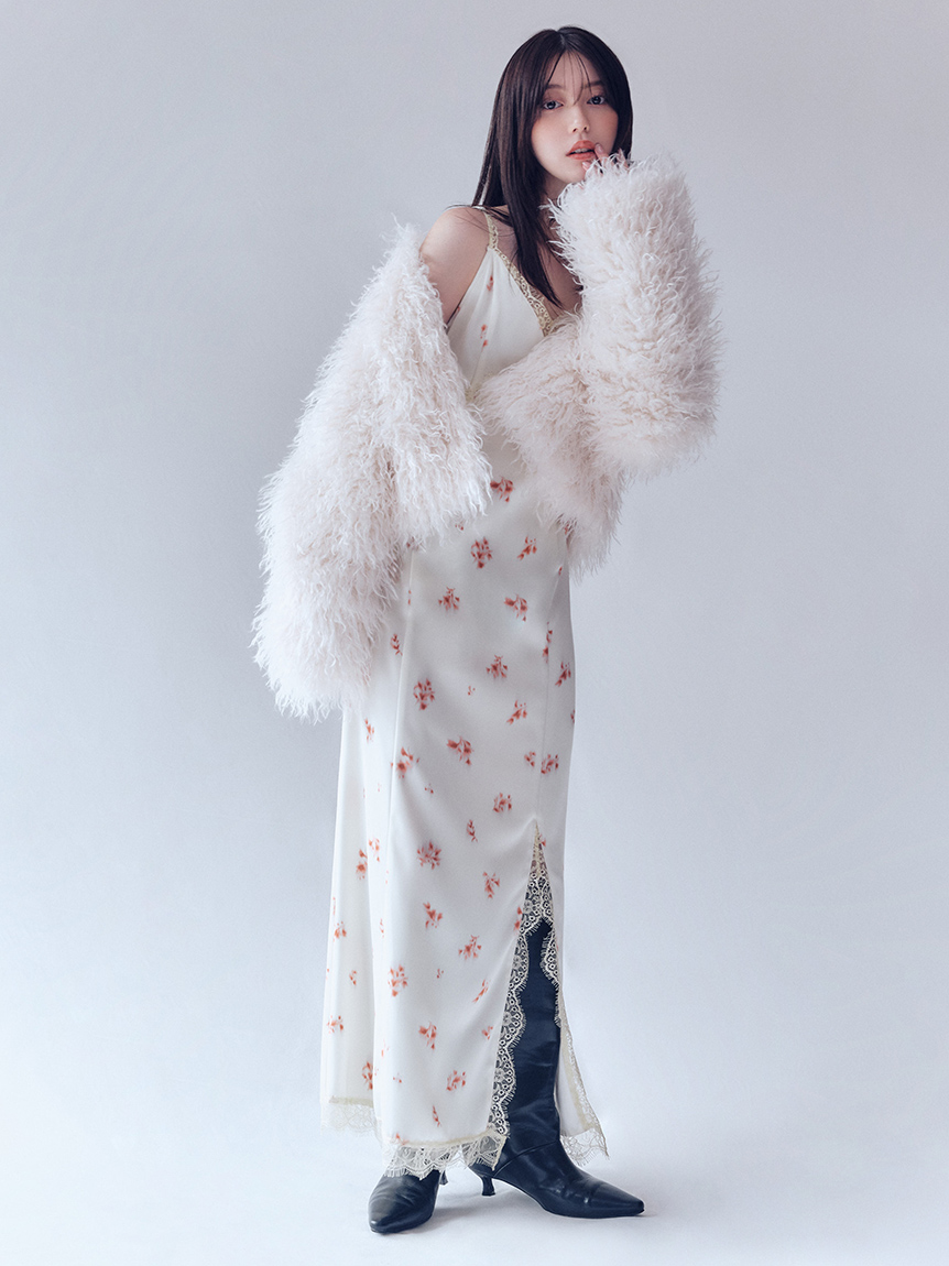 WEB限定カラー]レーストリムキャミワンピース(マキシ・ロング