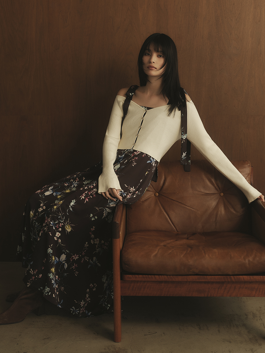 限定カラー・00サイズ】リボンディテールフローラルワンピース(マキシ