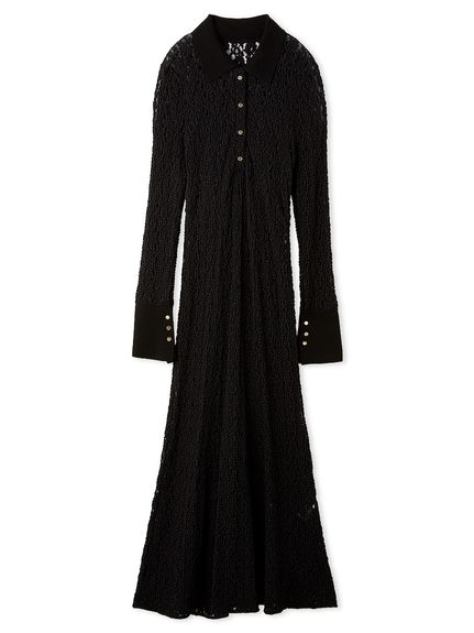 frayid 黒 レースドレス FRAY I.D フレイアイディー パイピングレースドレス ブラック/S