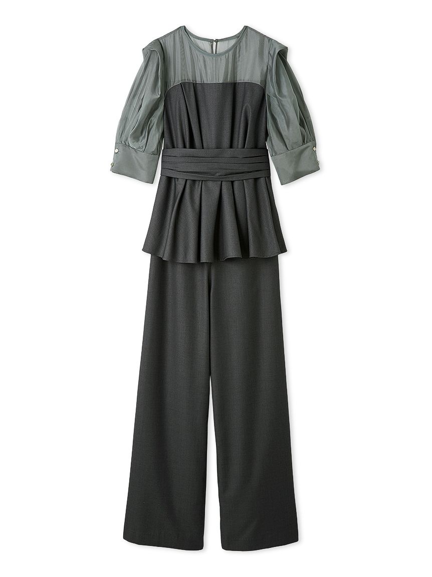 ぺプラムビスチェコンビネゾン(トップス＆ボトムセット)｜ワンピース