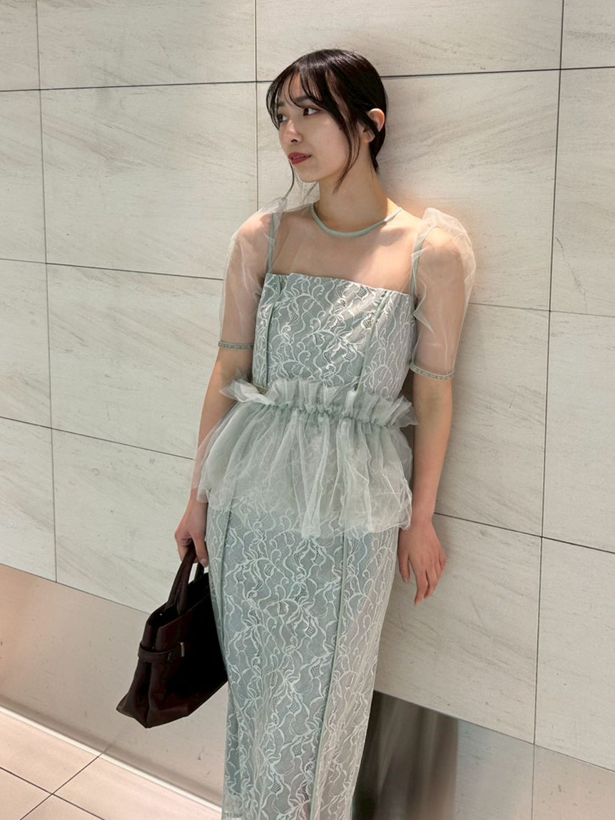 シルバーリーフレースレイヤードドレス(ドレス)｜ワンピース｜FRAY I.D