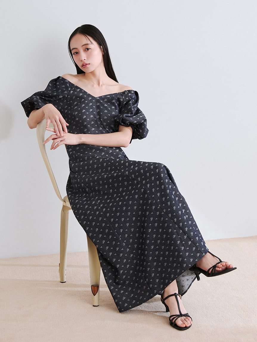 00サイズあり】ボリュームパフスリーブワンピース(マキシ・ロング
