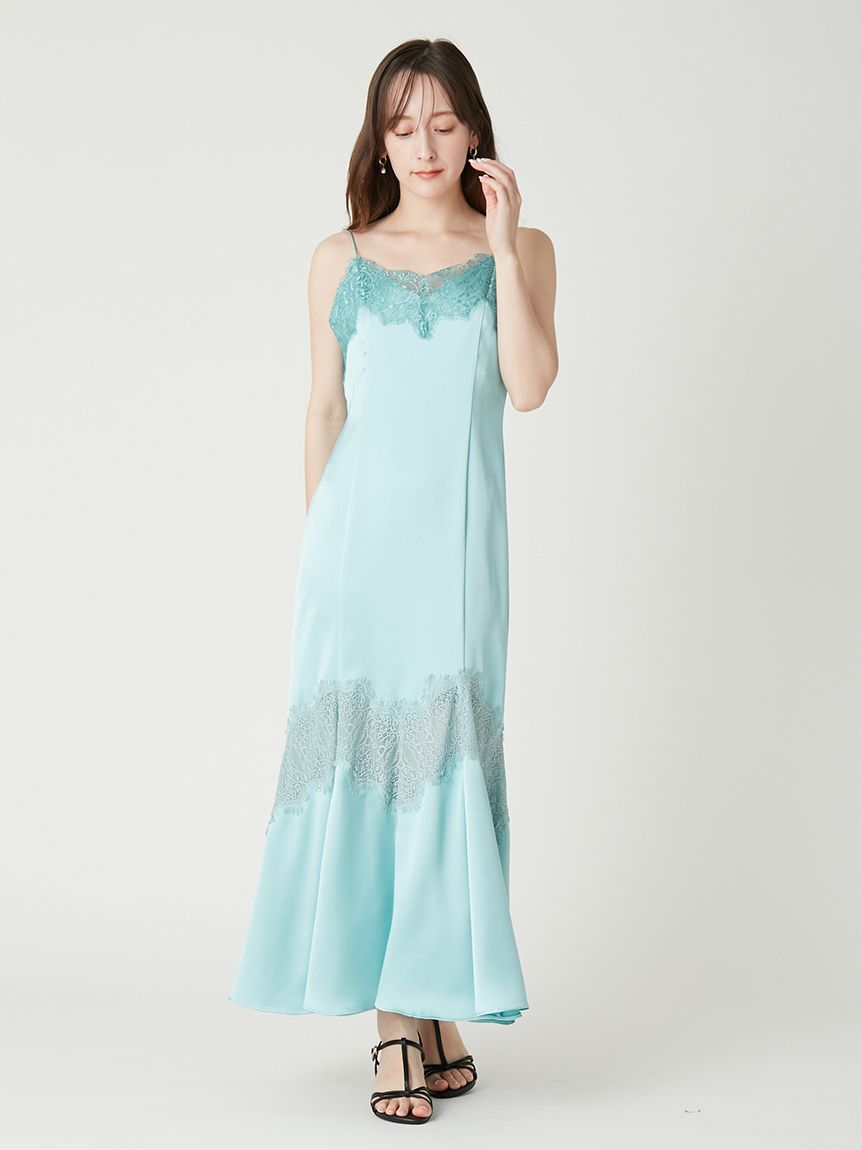 レーストリムマーメイドワンピース(マキシ・ロングワンピース