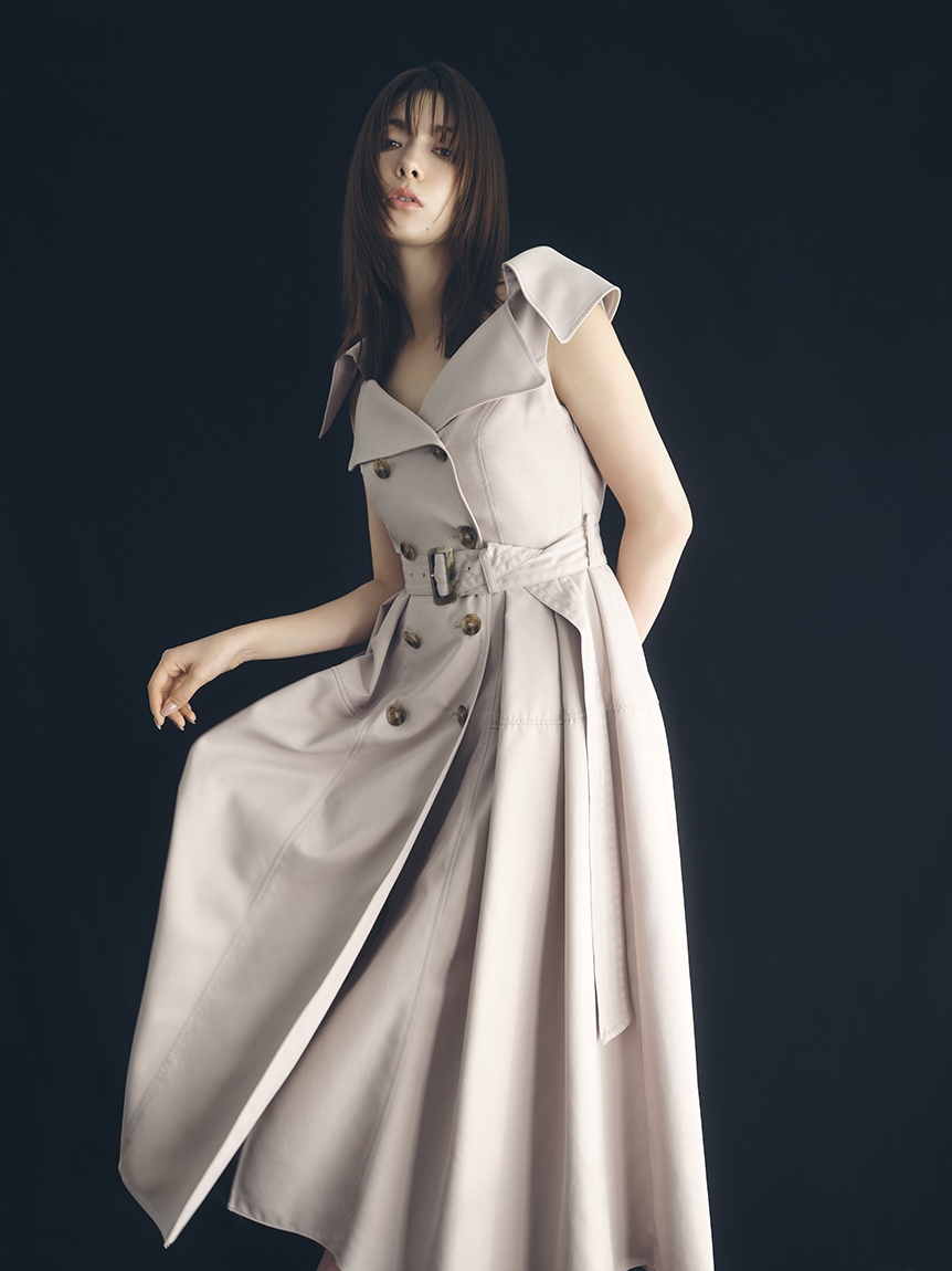 トレンチディテールワンピース(マキシ・ロングワンピース)｜ワンピース  