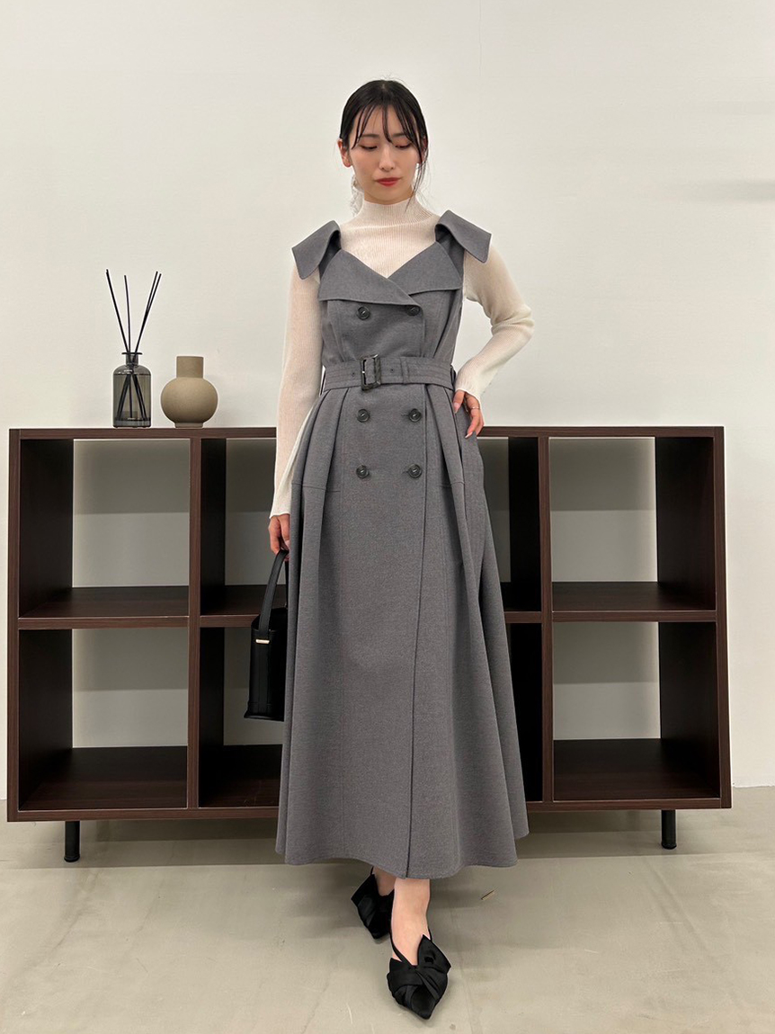 FRAY I.D ワンピース 限定カラー・00サイズ】リボンディテールフローラルワンピース(マキシ