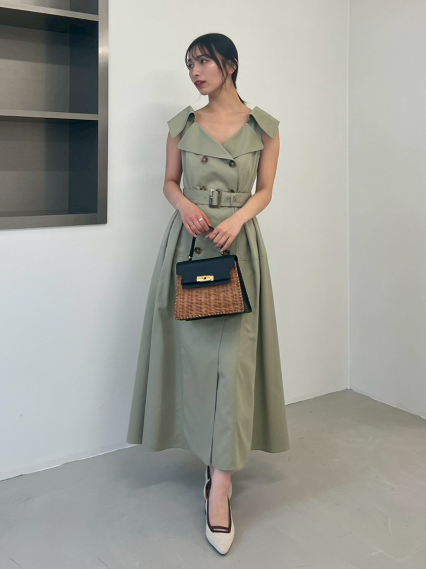 トレンチディテールワンピース(マキシ・ロングワンピース)｜ワンピース