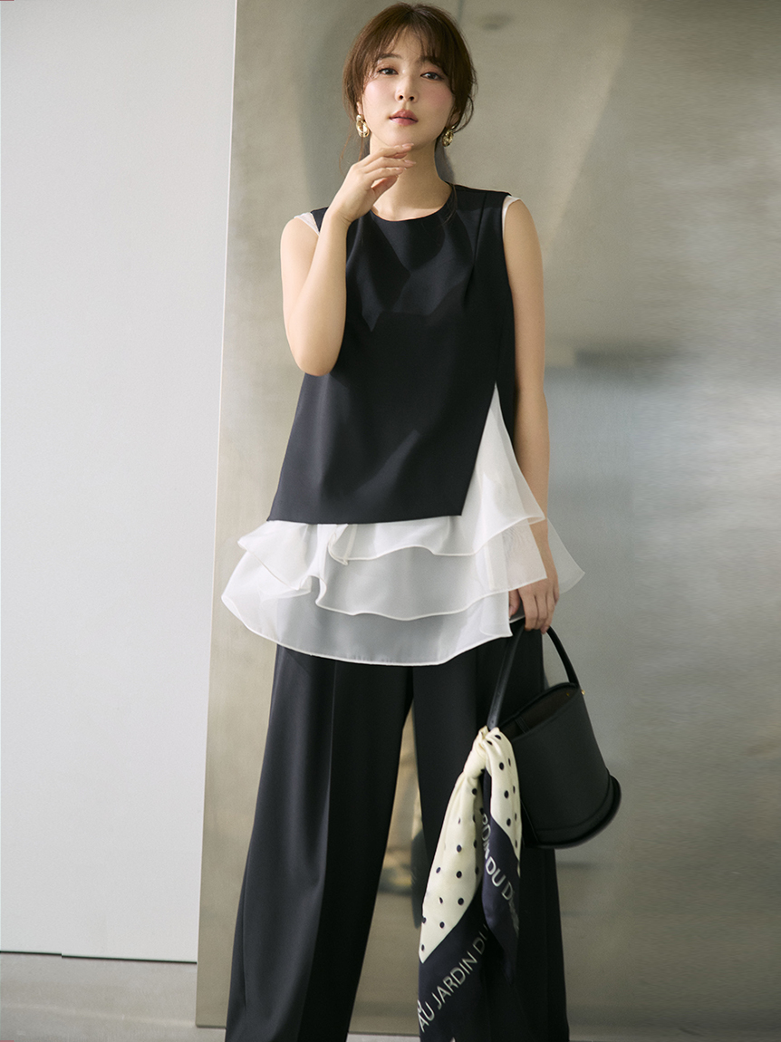 00サイズあり】ラッフルフリルセットアップ／ウォッシャブル・抗