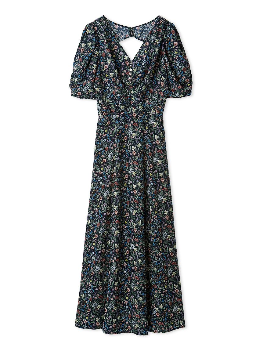 新品未使用品　FRAY I.D パフスリーブ　チュニック　フラワー柄　１ FRAY I.D - 新品未使用品 FRAY I.D パフスリーブ チュニック フラワー