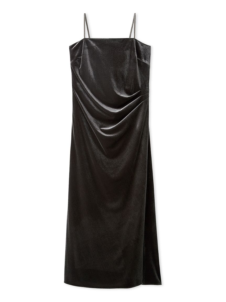 ベロアキャミIラインドレープワンピース(ロングワンピース)｜DRESS