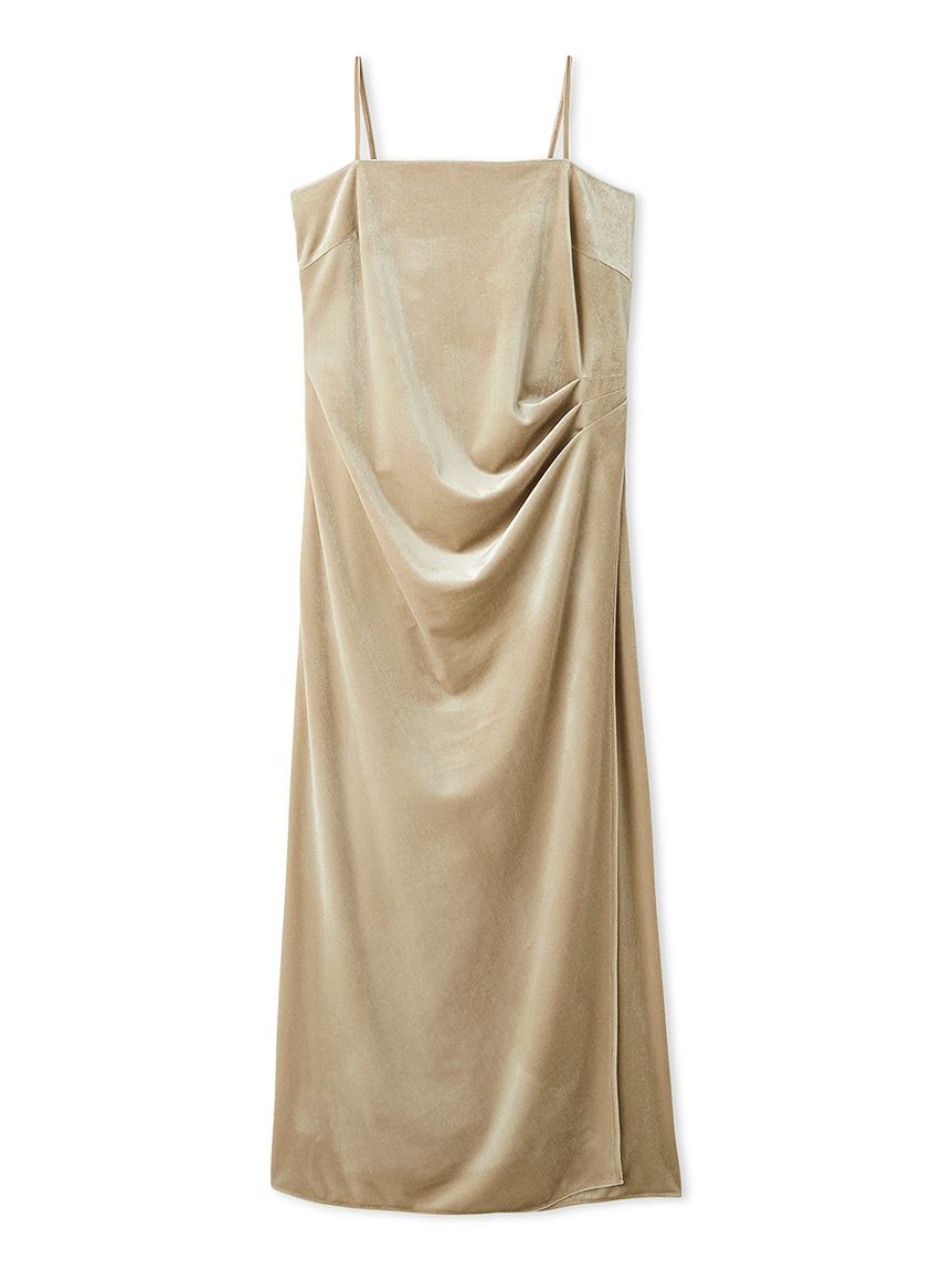ベロアキャミIラインドレープワンピース(ロングワンピース)｜DRESS