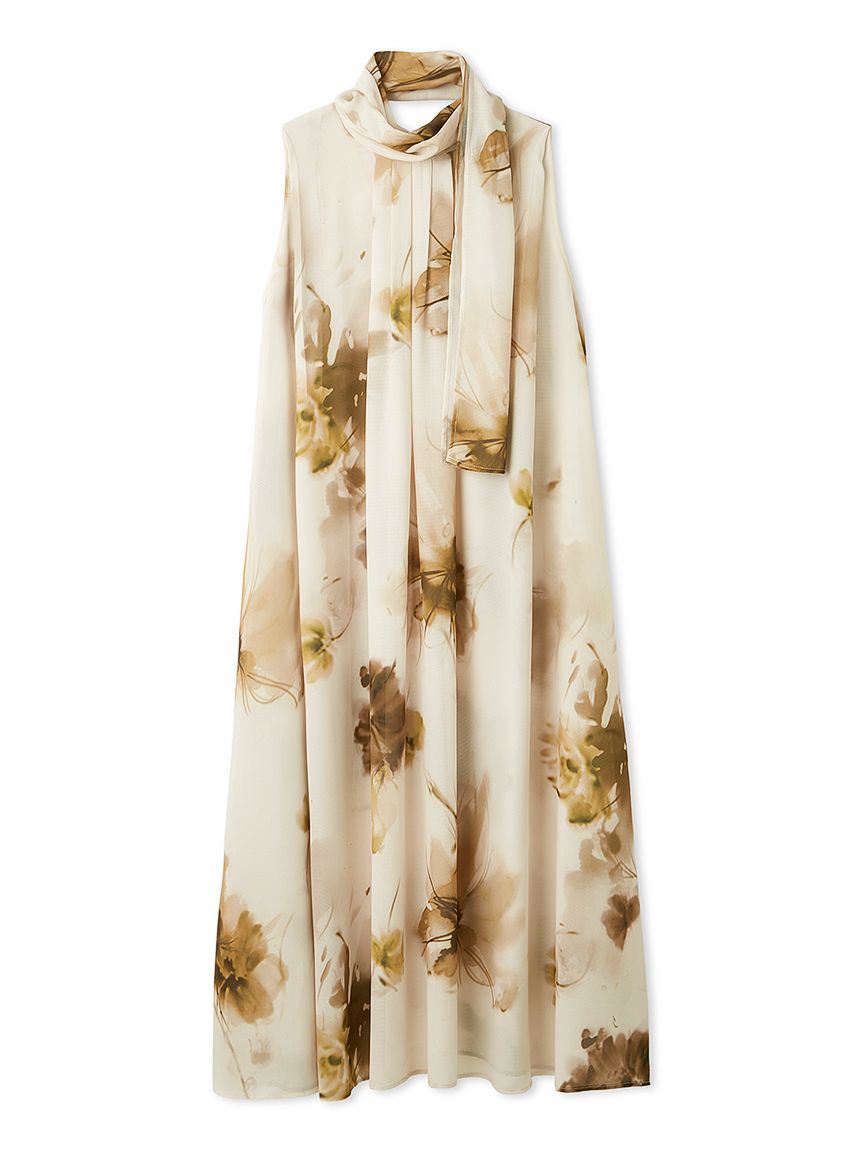 タックデザインAラインボウタイワンピース(ロングワンピース)｜DRESS
