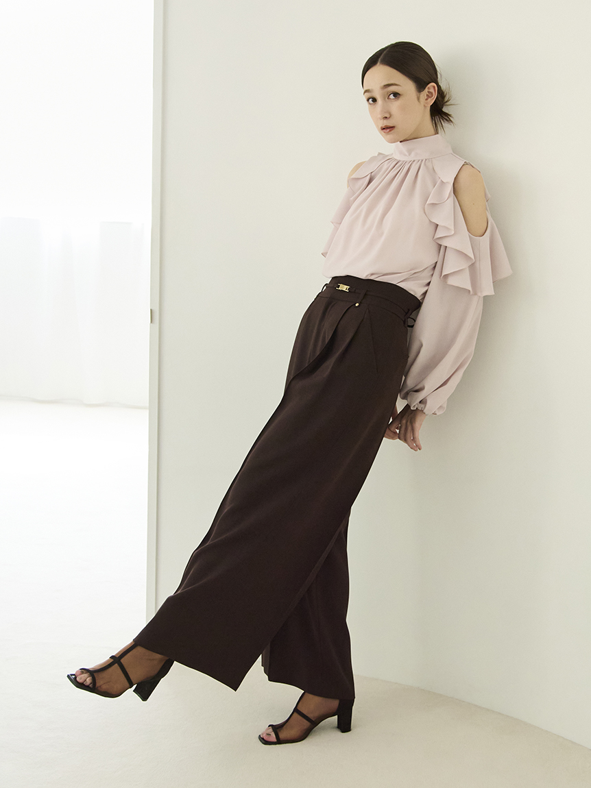 フレイ アイディー❤️ダブルラインフレアパンツ レディース ワイド スポーティ FRAY I.D（フレイアイディー）の「ダブルラインフレアパンツ