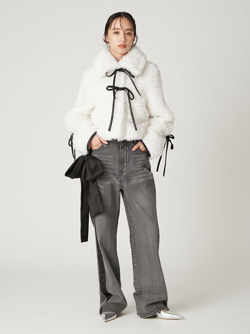 新品 FRAY I.D ワイドストレートデニムパンツ Amazon | [フレイ アイディー] ワイドストレートデニムパンツ