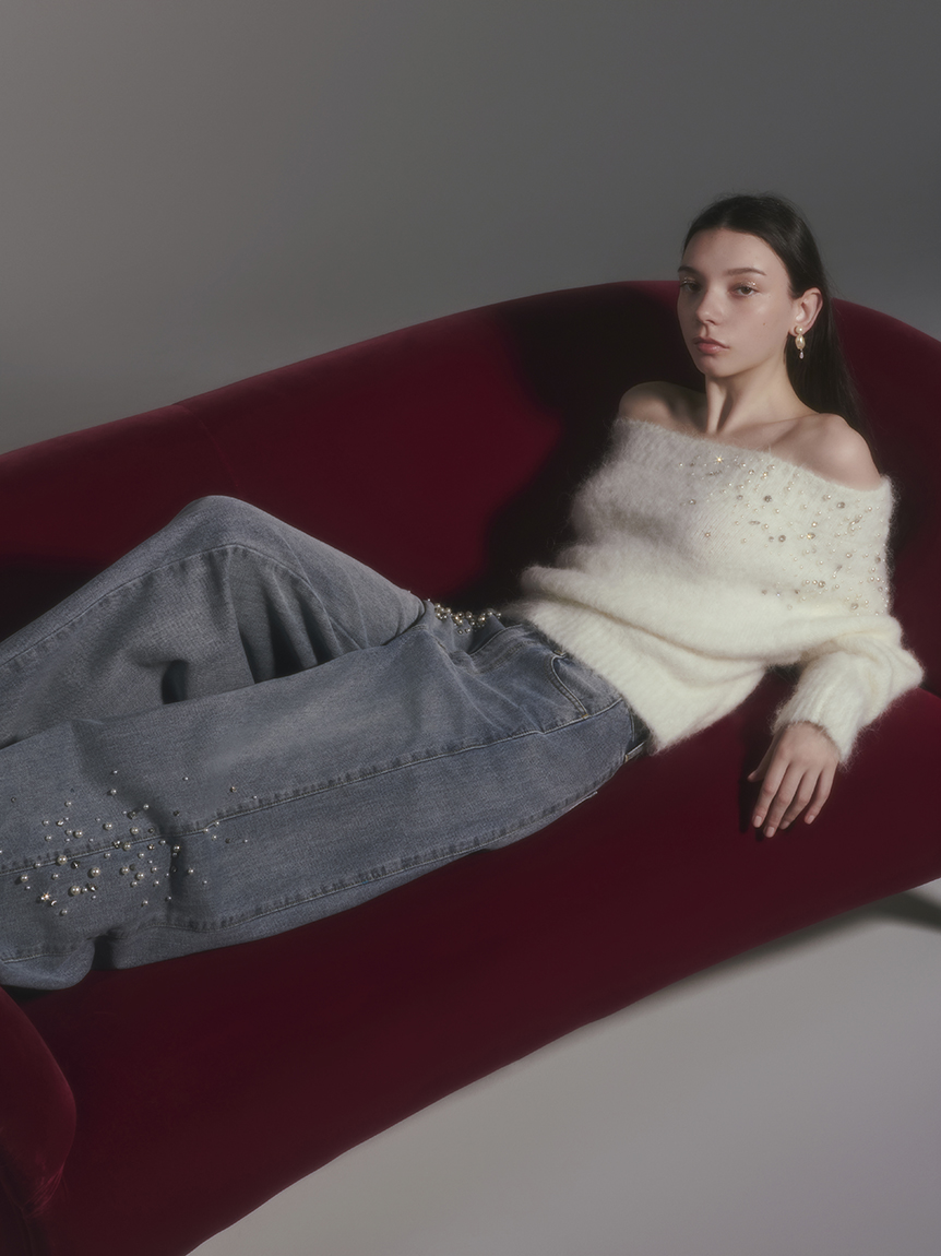 【タグ付き】FRAY I.D フレイ アイディー ハイウエストワイドデニムパンツ ハイウエストワイドデニムパンツ（デニムパンツ/ジーンズ