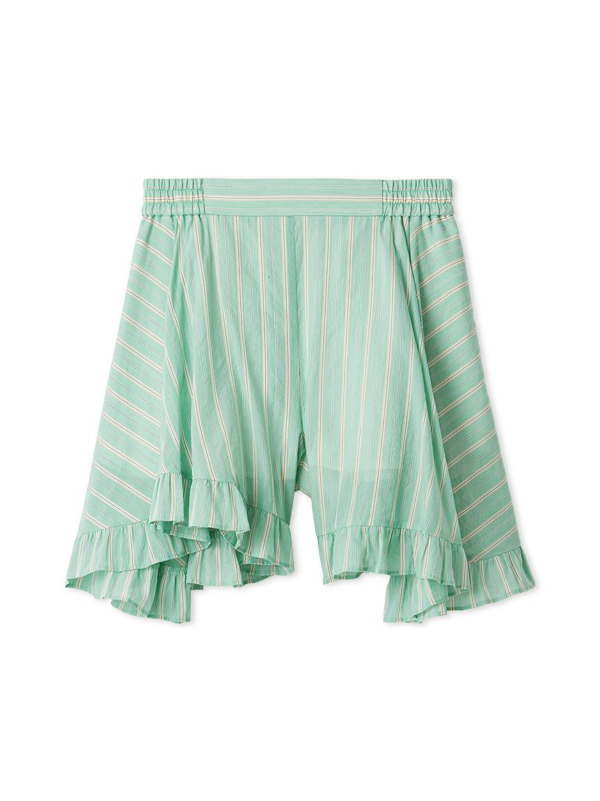 フリルヘムストライプショートパンツ(ショート・ハーフパンツ)｜パンツ